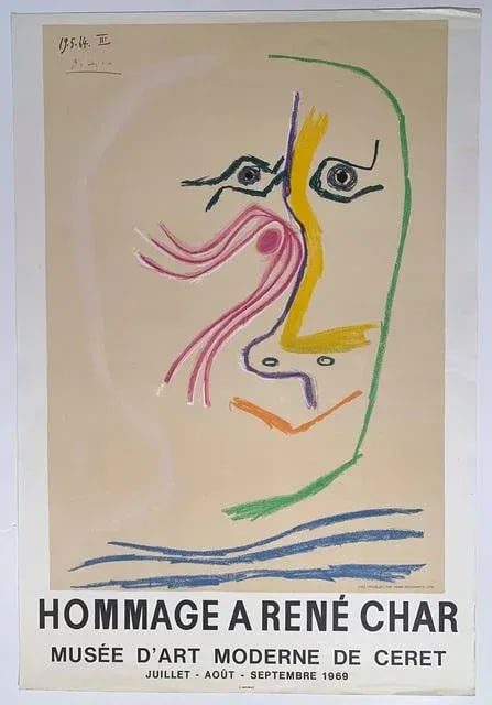 Pablo Picasso Spanish, 1881-1973 PIcasso, Hommage a Rene Char Musee D/Art Moderne De Cheret, 1969 Po - 3