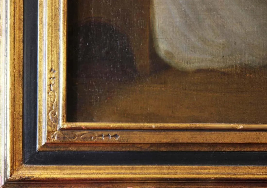 Late 19th Century Romantic Style Portrait Oil Painting of a Headmaster with Students, Framed - 3