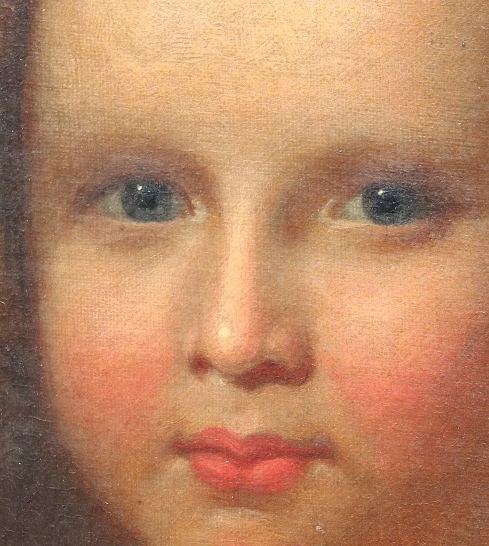 Early 20th Century Antique Oval Realistic Portrait of a Young Lady - 8