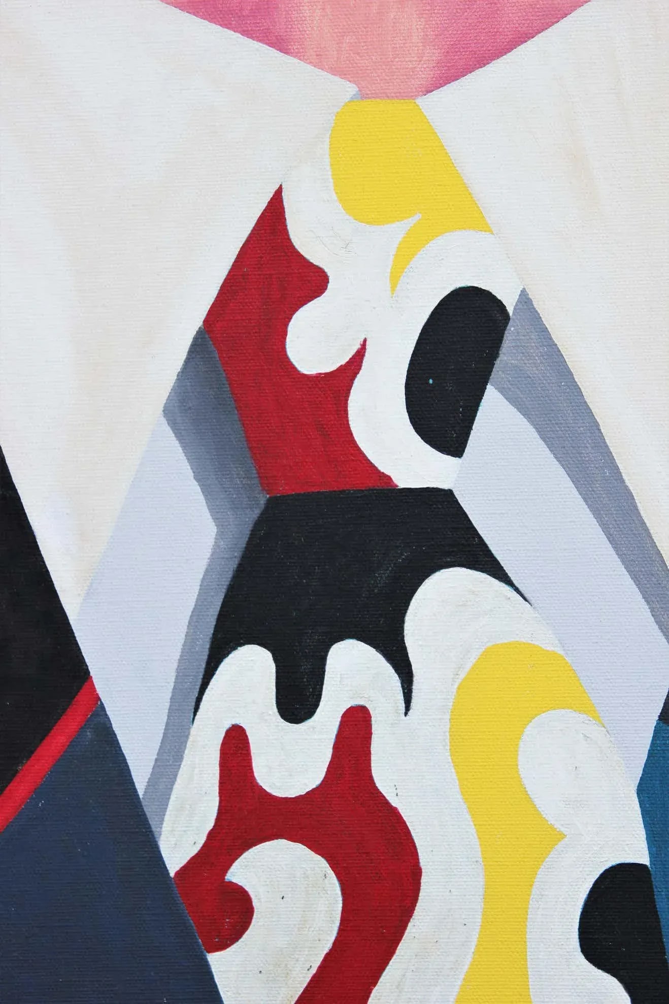 1980s "The Vision" Modernist Geometric Portrait Acrylic Painting by Robert Sandman, Framed - 7