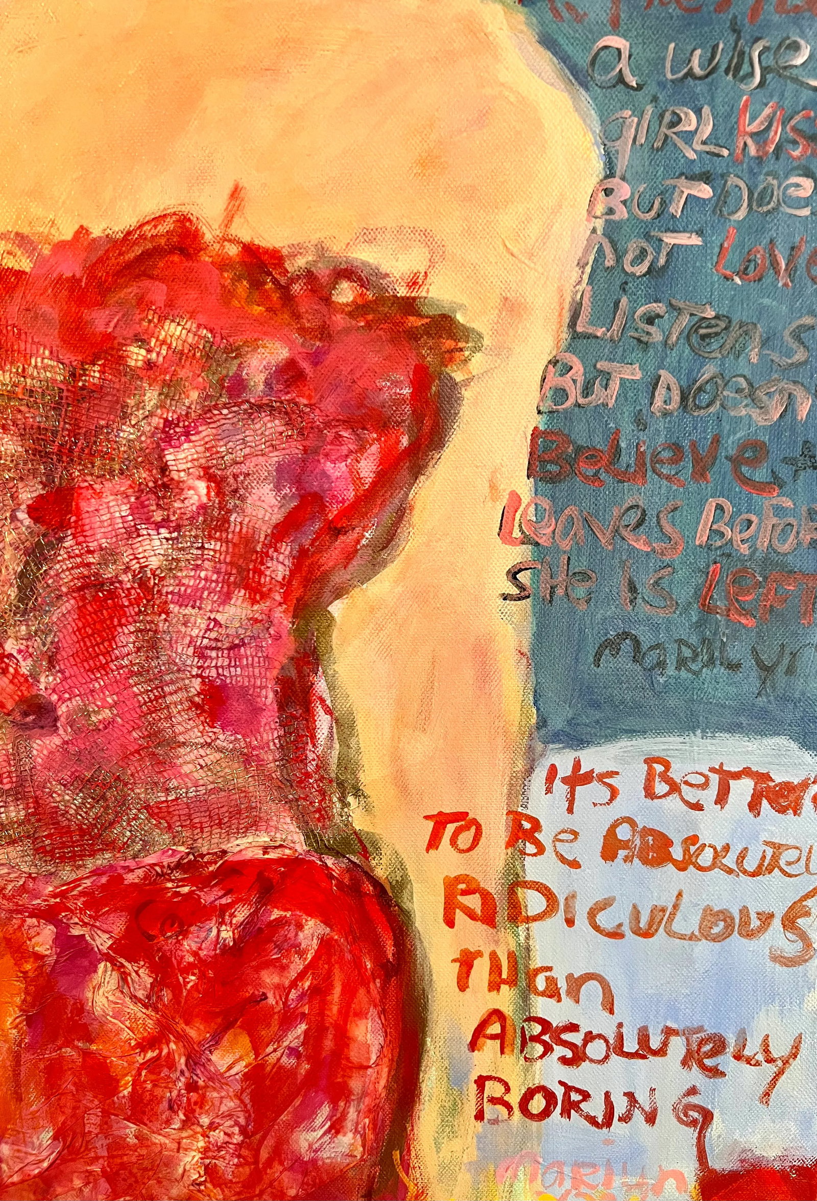 "Marilyn Oh Marilyn" Contemporary Original Expressionist Painting by Sandy Welch - 3