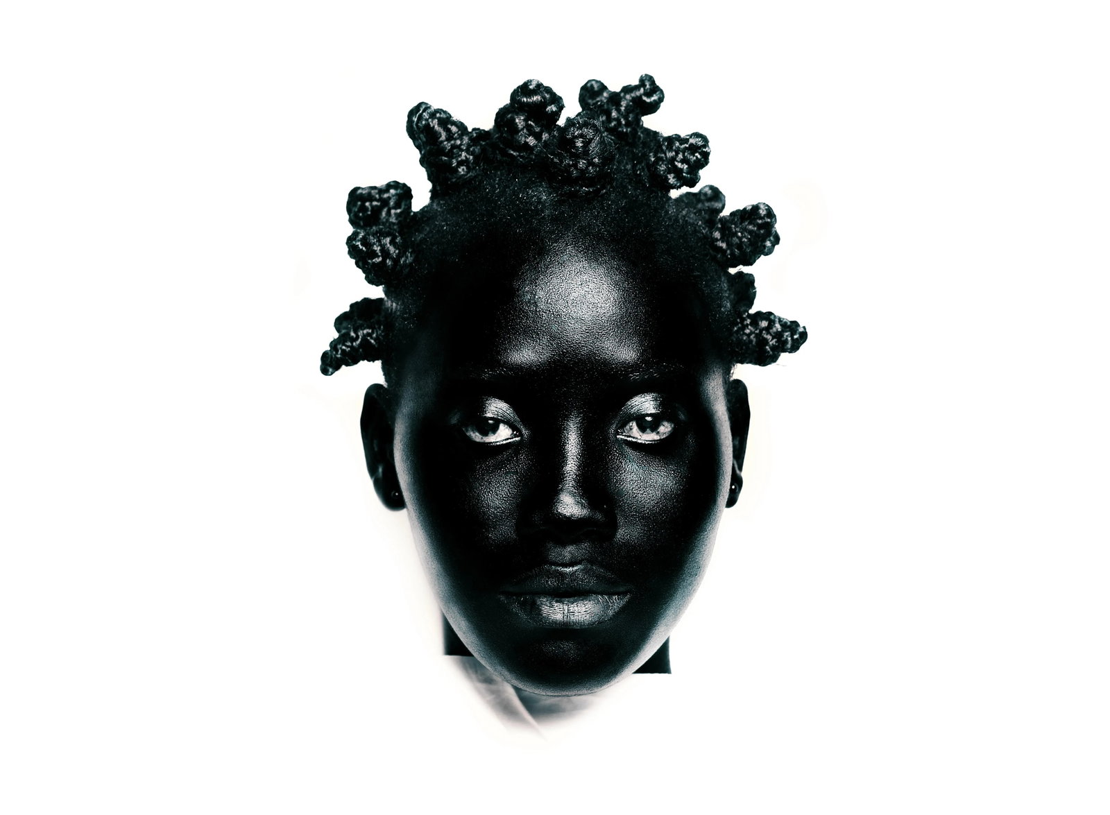 The Blackface Madonna by Donn Thompson - Limited Edition Photo Print on Aluminum: "The Blackface Madonna" is a limited edition print from award-winning Harlem photographer Donn Thompson [Drac Inc.]. A striking image of a young woman's face - contemplative and serene. Photo Print