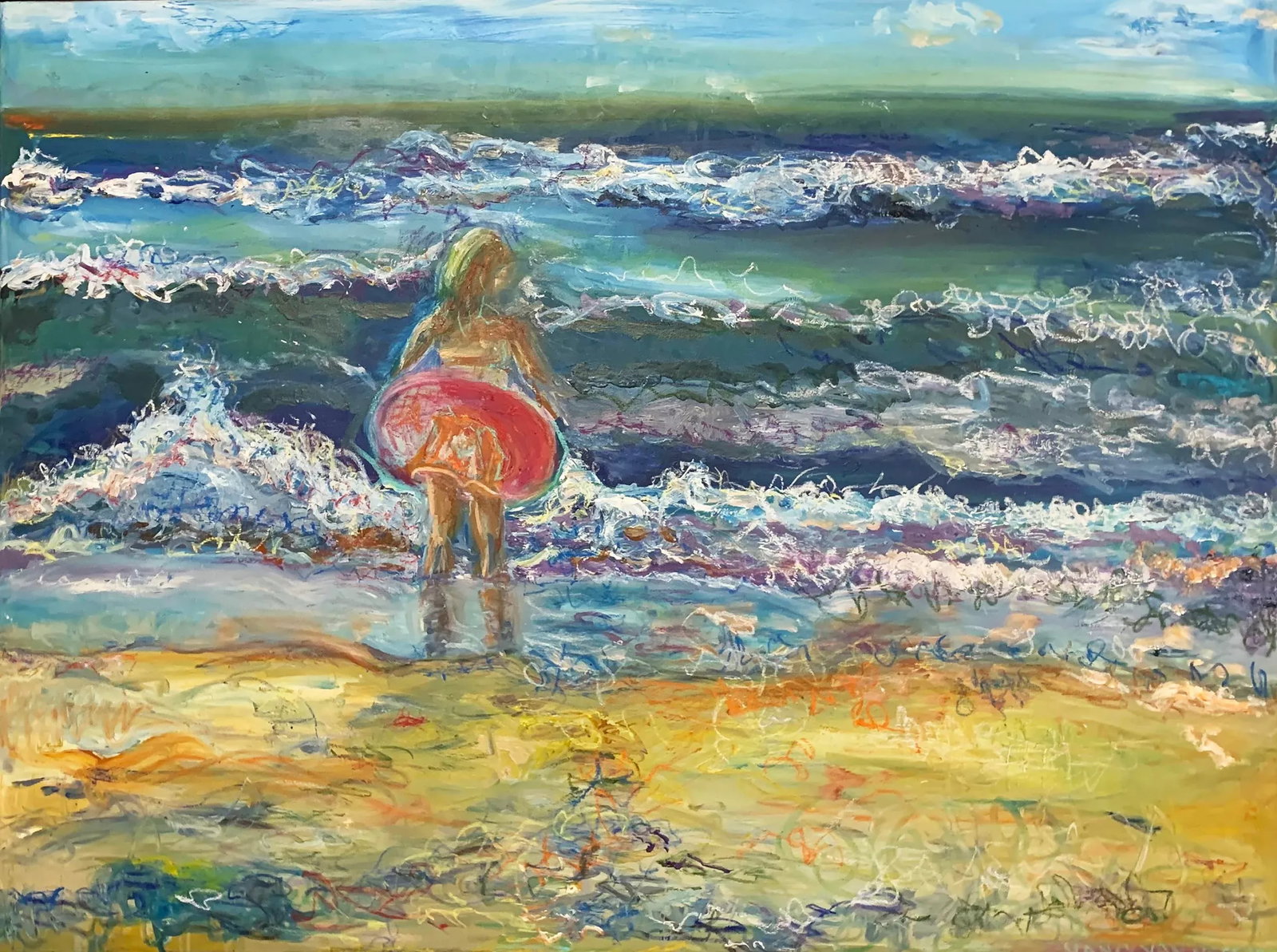 Waves, Oil Painting, Framed, One-of-a-Kind Art, by Van Ness - 12