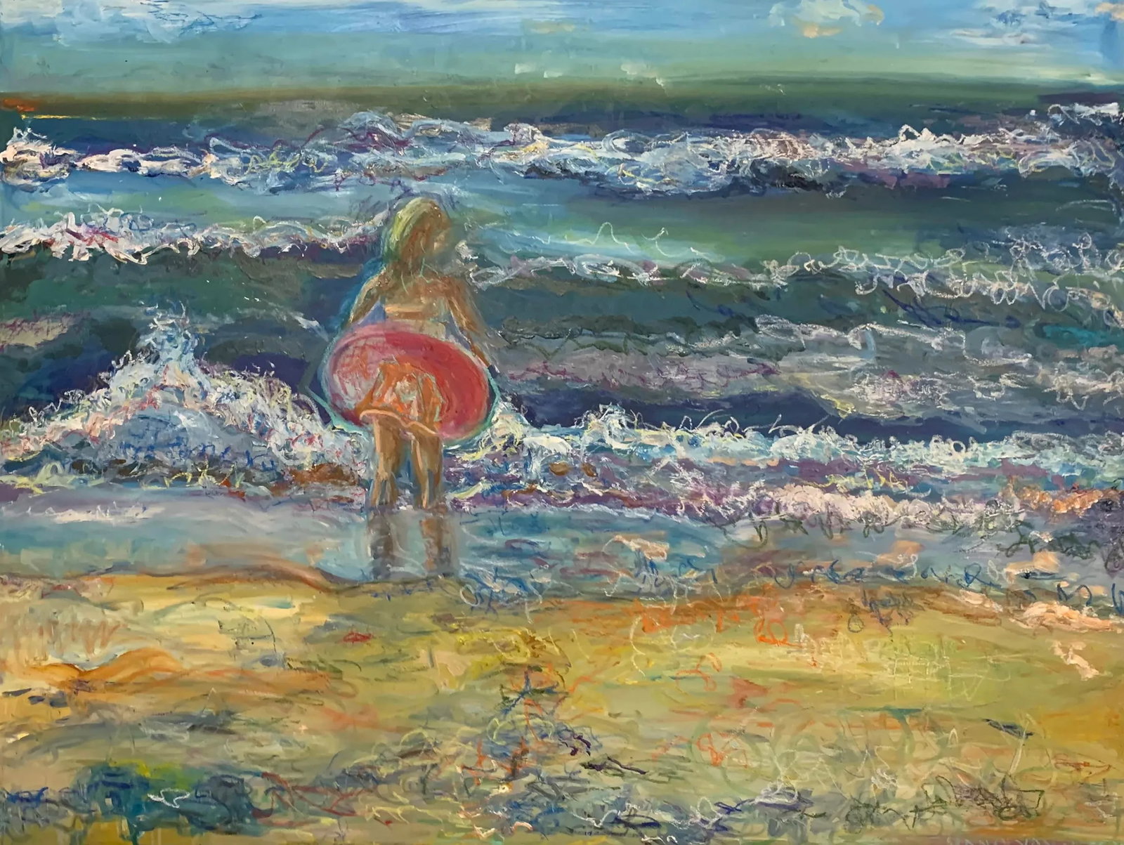 Waves, Oil Painting, Framed, One-of-a-Kind Art, by Van Ness - 3