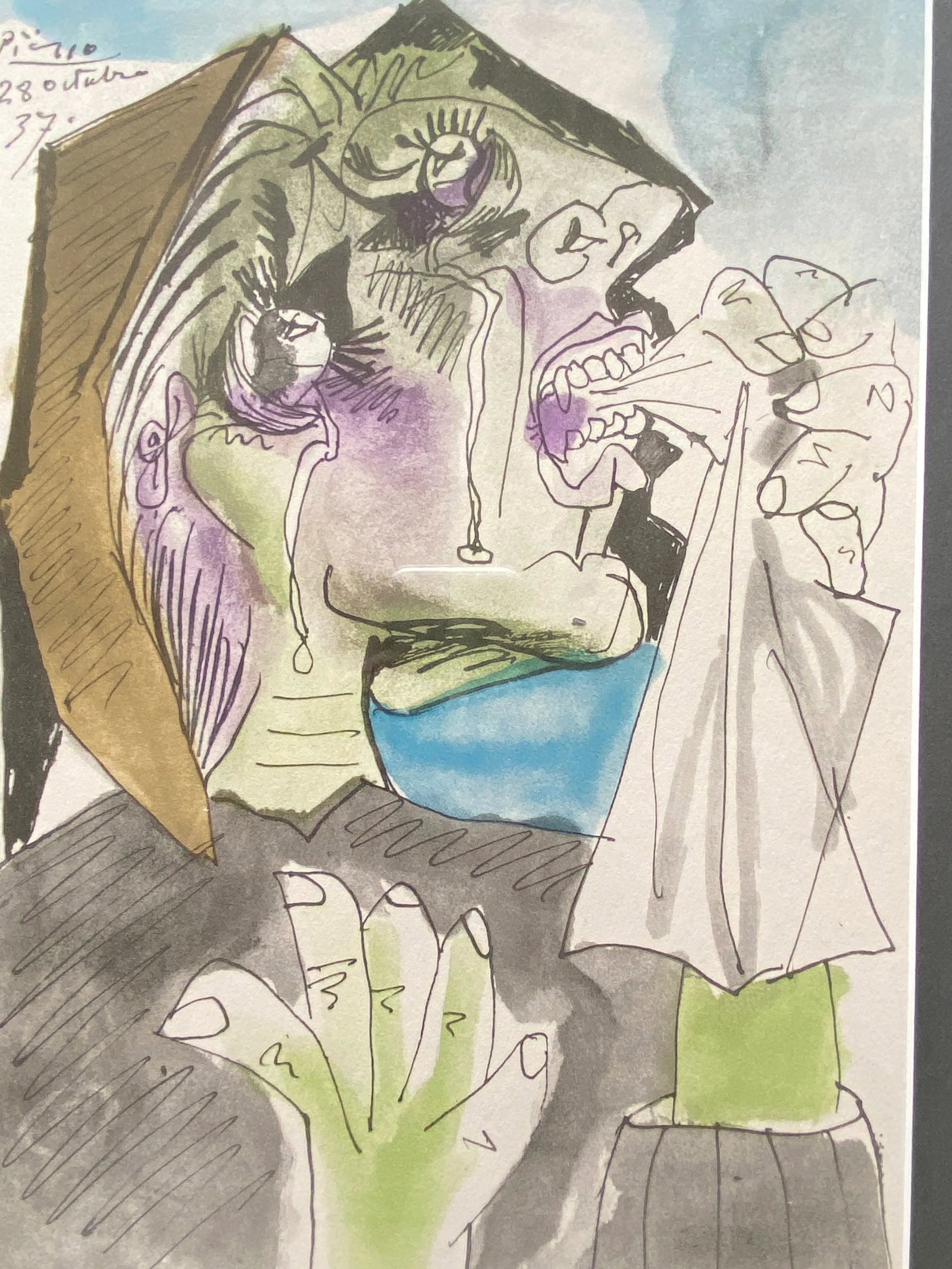 Pablo Picasso Vintage Original Guernica Weeping Woman Lithograph Signed - 6