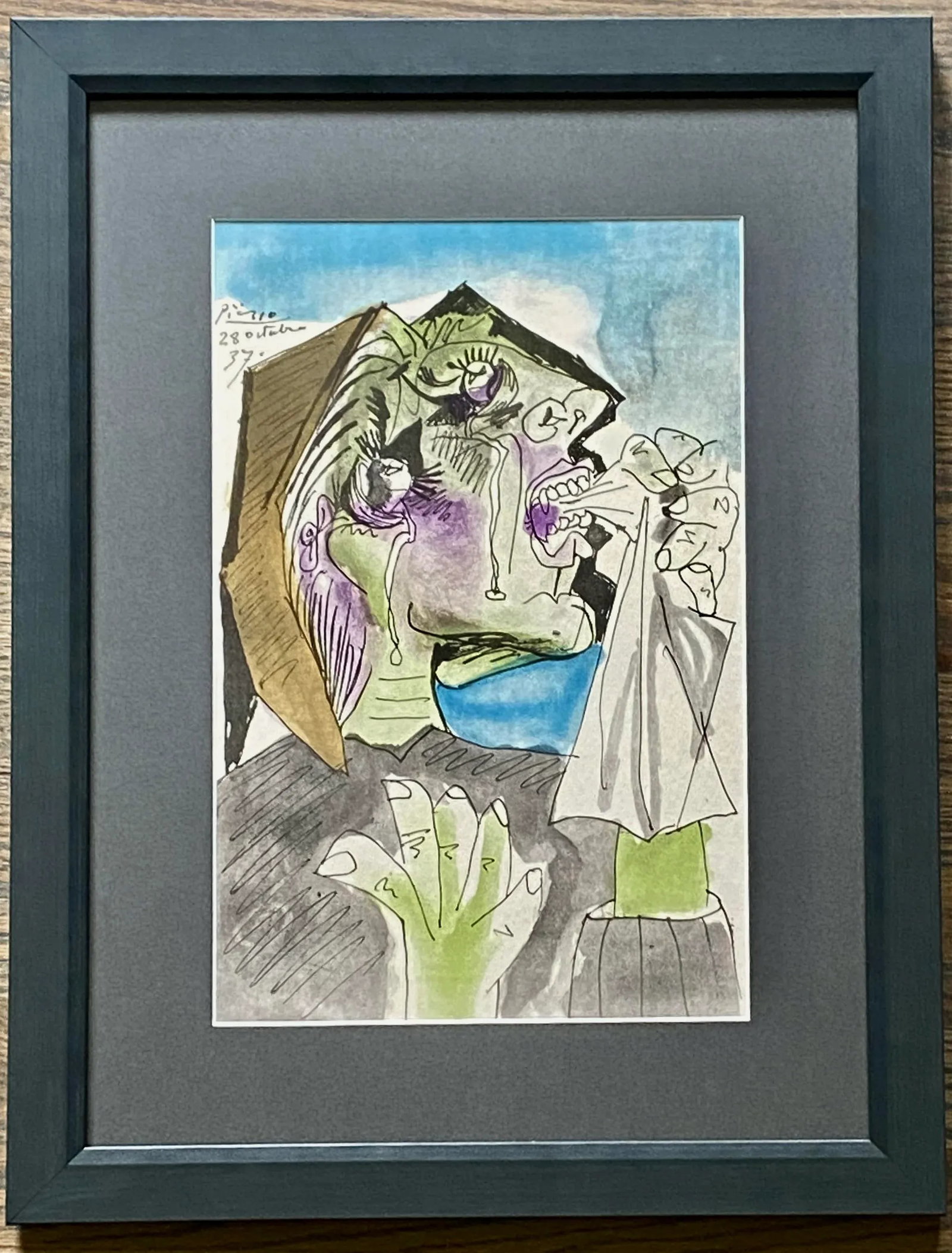 Pablo Picasso Vintage Original Guernica Weeping Woman Lithograph Signed - 7