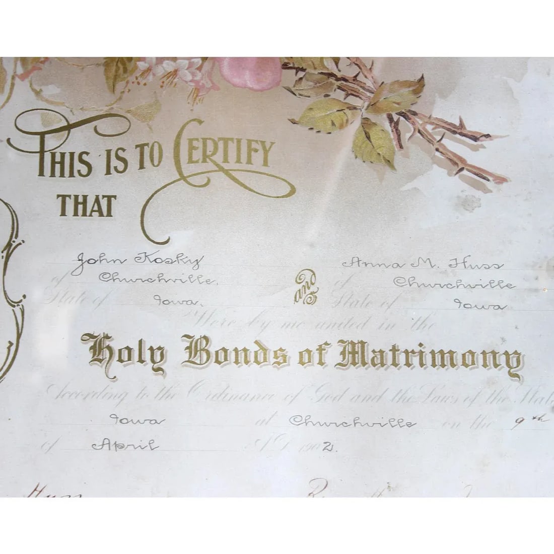 1900's Marriage Certificate - 6