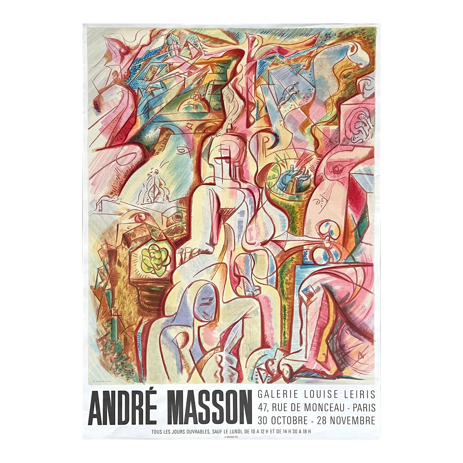 Vintage 1970 Andre Masson Lithographic Exhibition Poster (1 of 5)