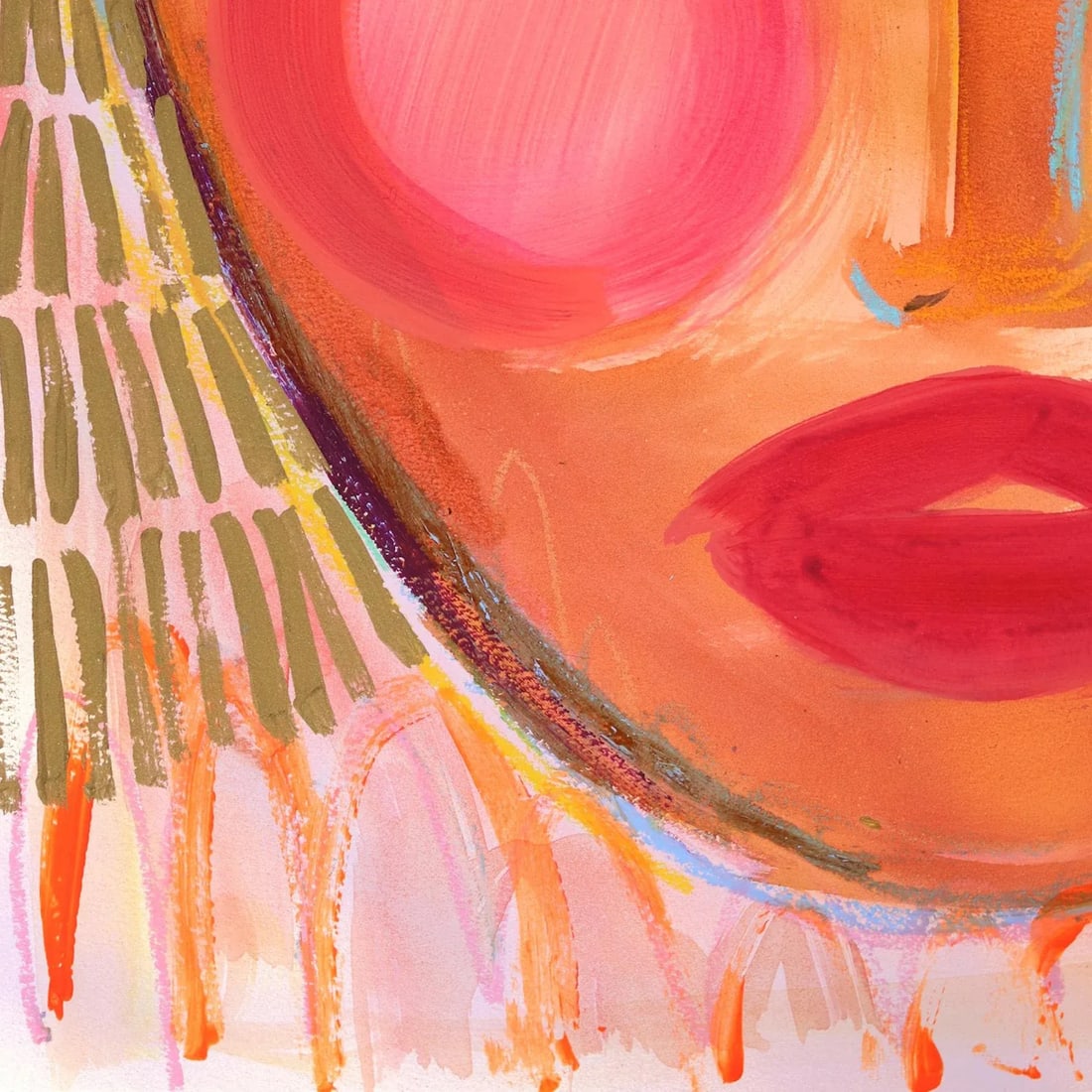 "Selena" Contemporary Original Abstract Face Painting by Lindsey McCord - 5