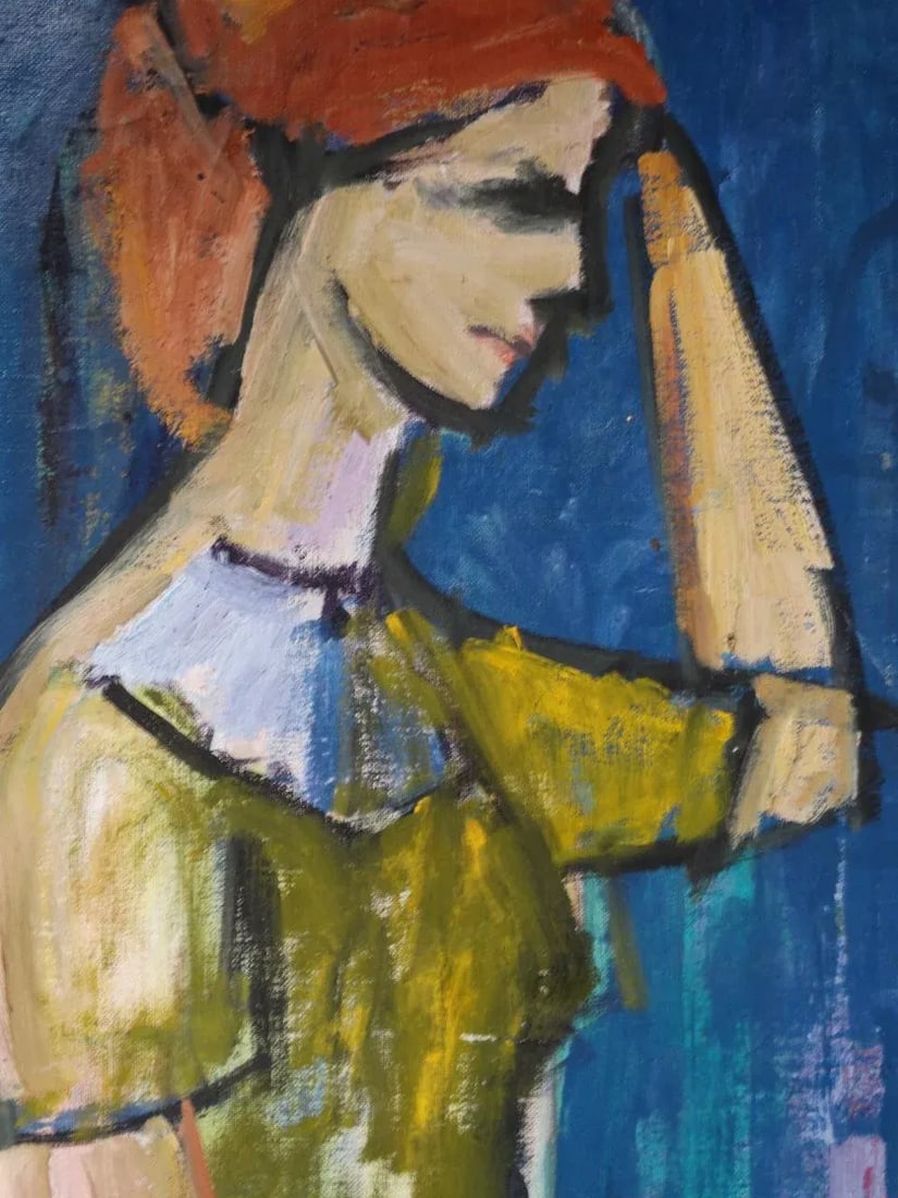 Marie Cofalka Portrait Oil Painting of a Red Headed Woman in Profile - 4