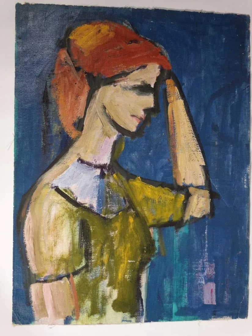 Marie Cofalka Portrait Oil Painting of a Red Headed Woman in Profile - 5