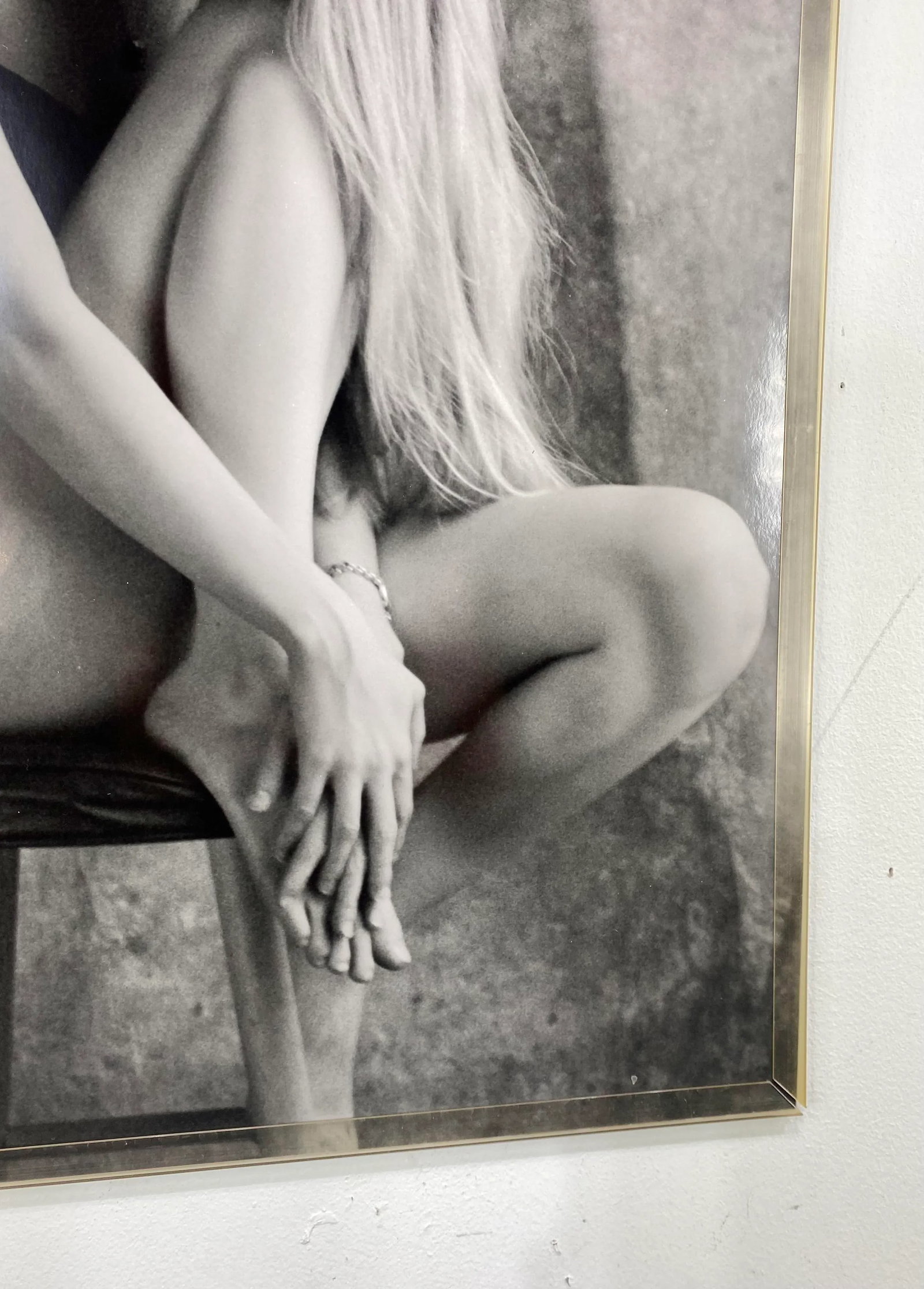 1990s Vintage Black and White Framed Expressionist Art Photograph of Woman - 10