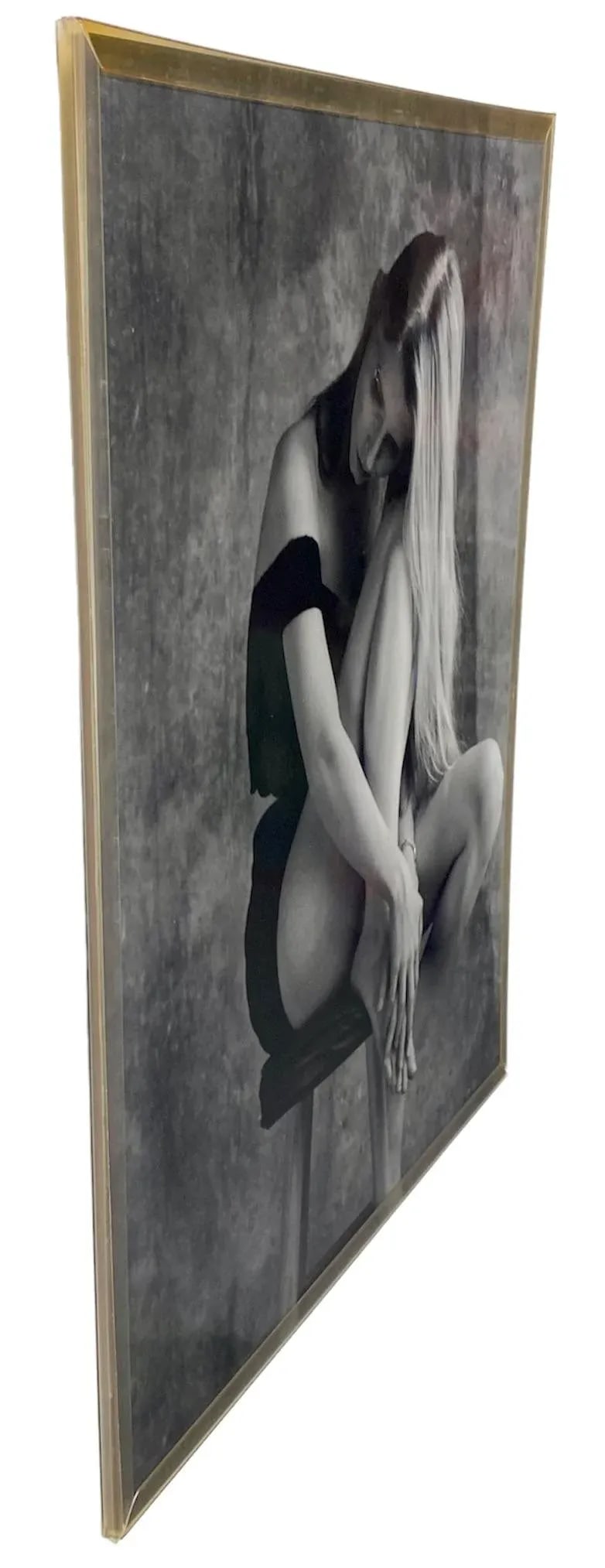 1990s Vintage Black and White Framed Expressionist Art Photograph of Woman - 3