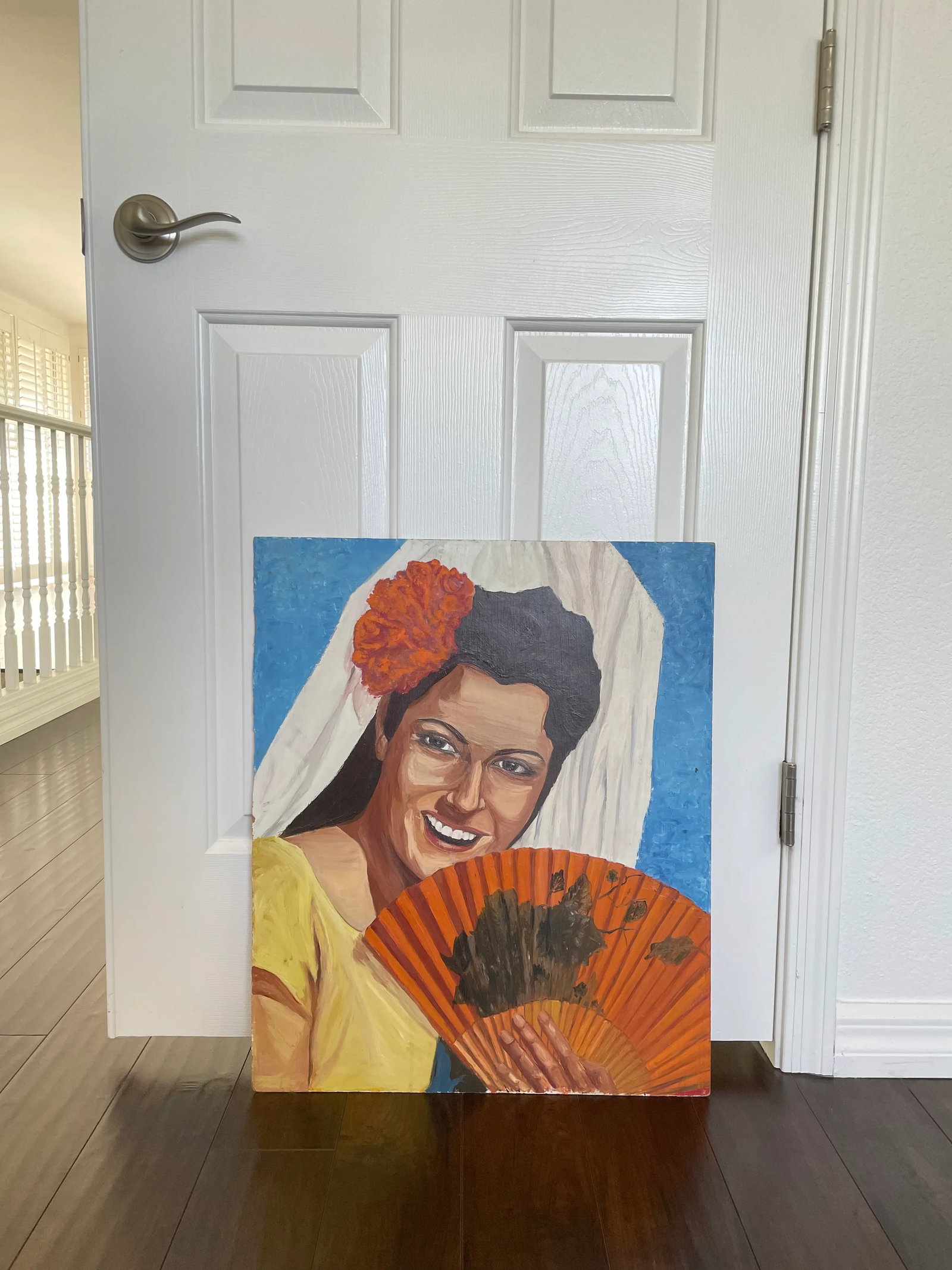 Vintage Oil on Cardboard Portrait Painting of a Flamenco Dancer - 12