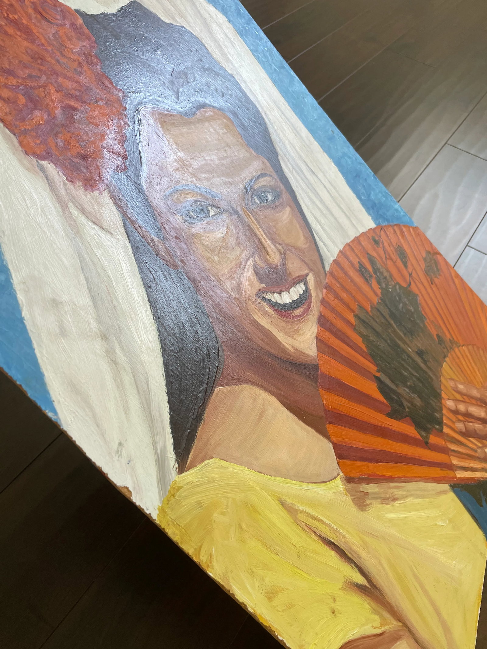 Vintage Oil on Cardboard Portrait Painting of a Flamenco Dancer - 9