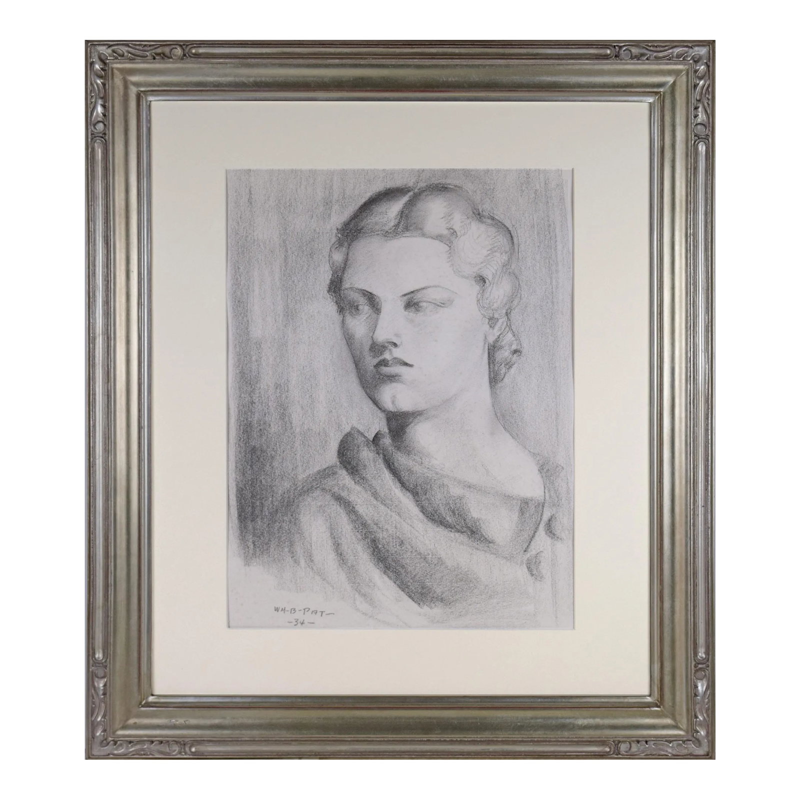 Vintage Art Deco Graphite Portrait Drawing of a Woman by Illustrator William B Pattengill 1934 (1 of 10)