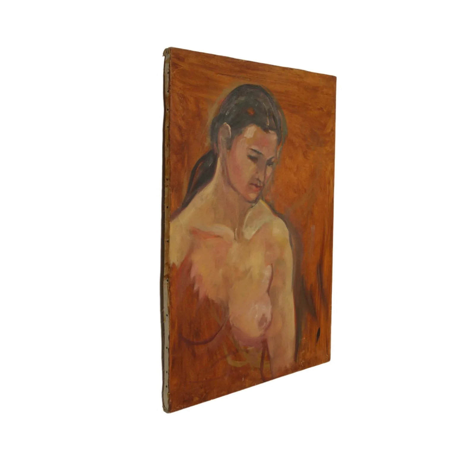Nude Portrait of a Woman Original Artwork Outsider Art Oil Painting - 2