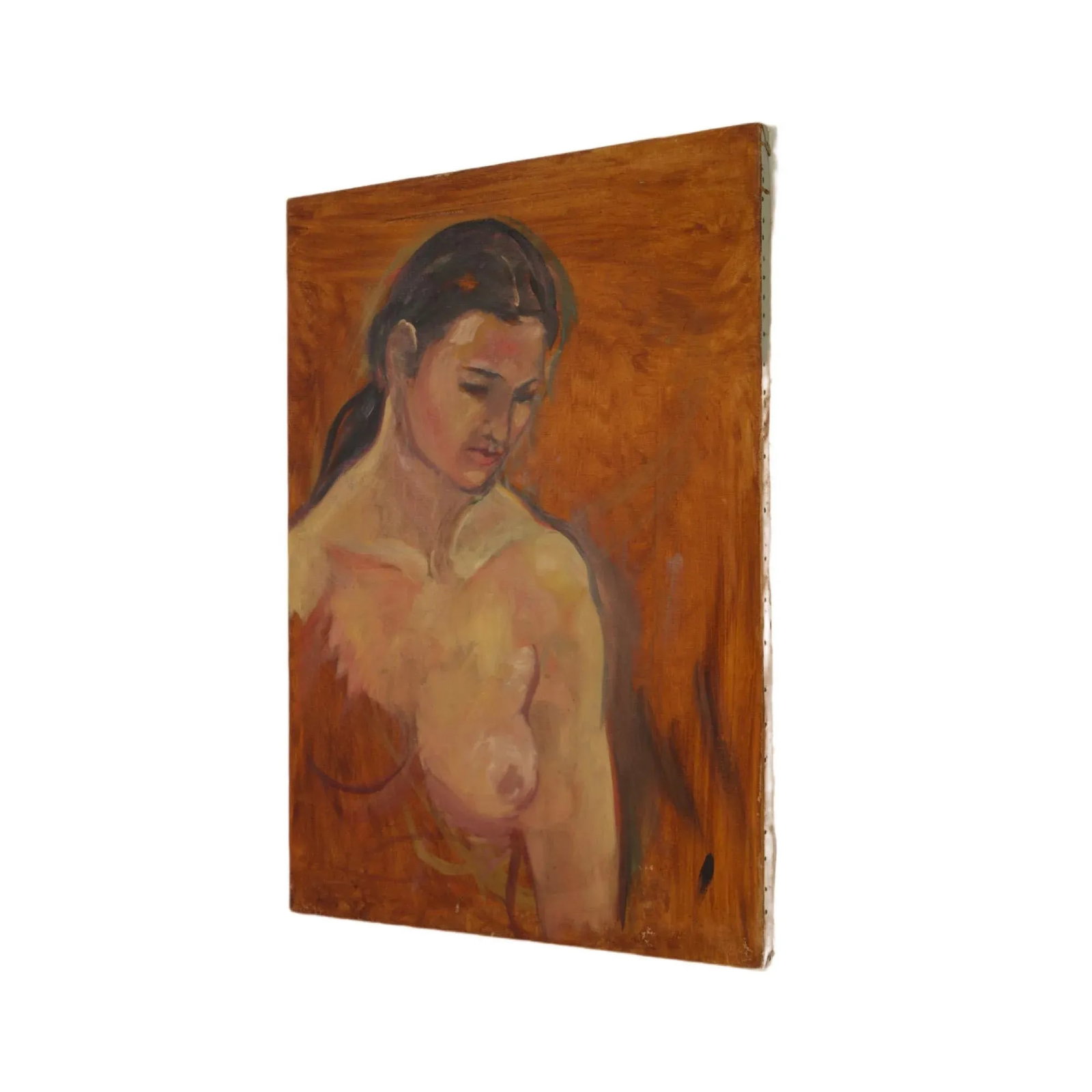 Nude Portrait of a Woman Original Artwork Outsider Art Oil Painting - 3