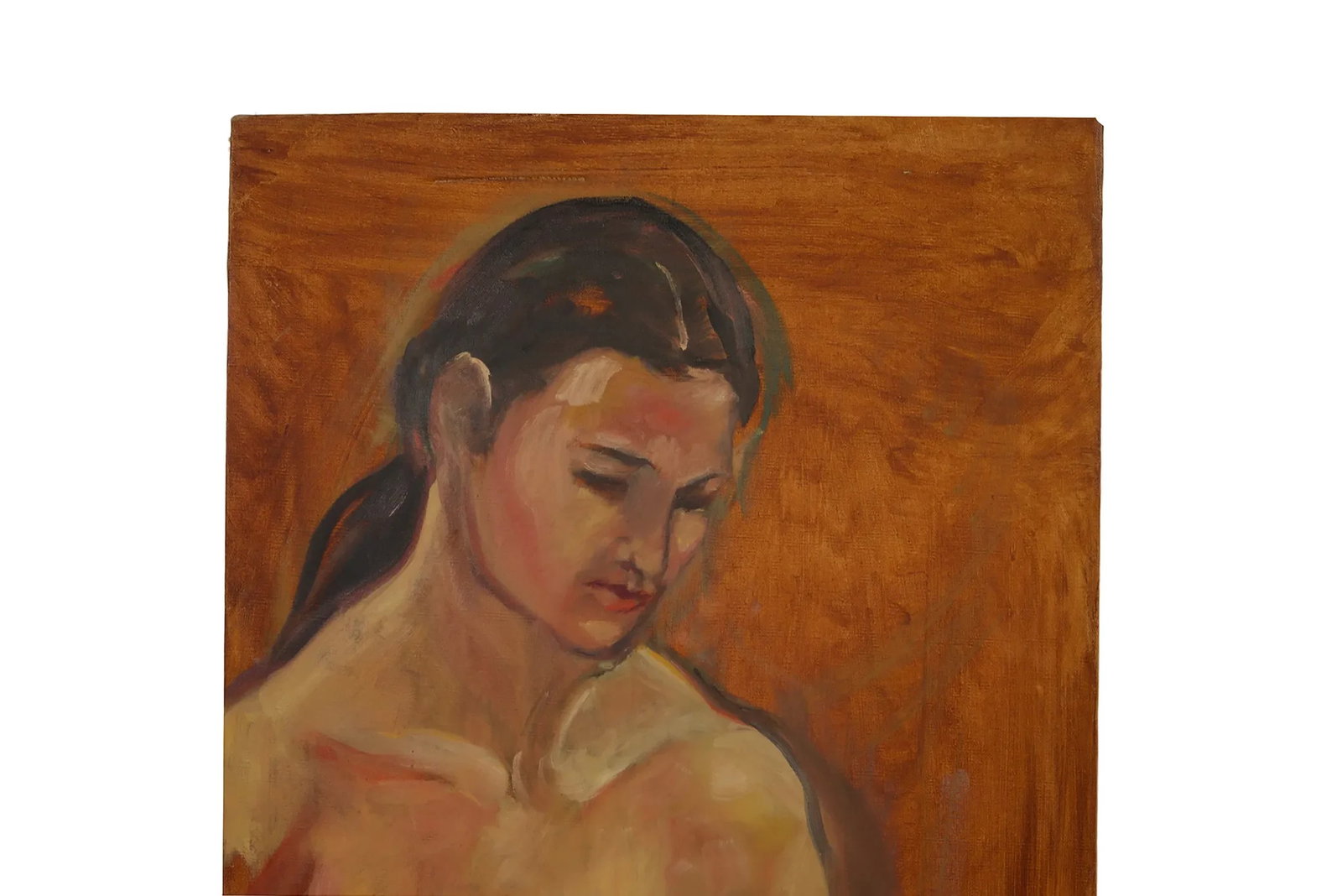 Nude Portrait of a Woman Original Artwork Outsider Art Oil Painting - 4