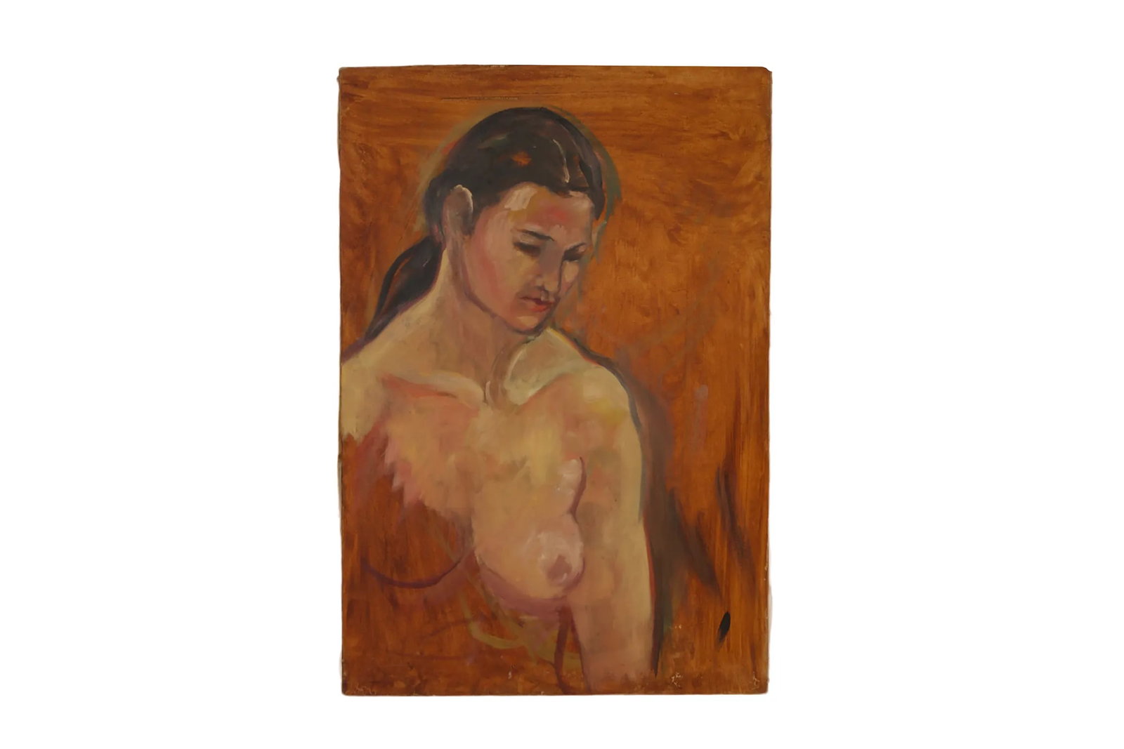 Nude Portrait of a Woman Original Artwork Outsider Art Oil Painting - 8