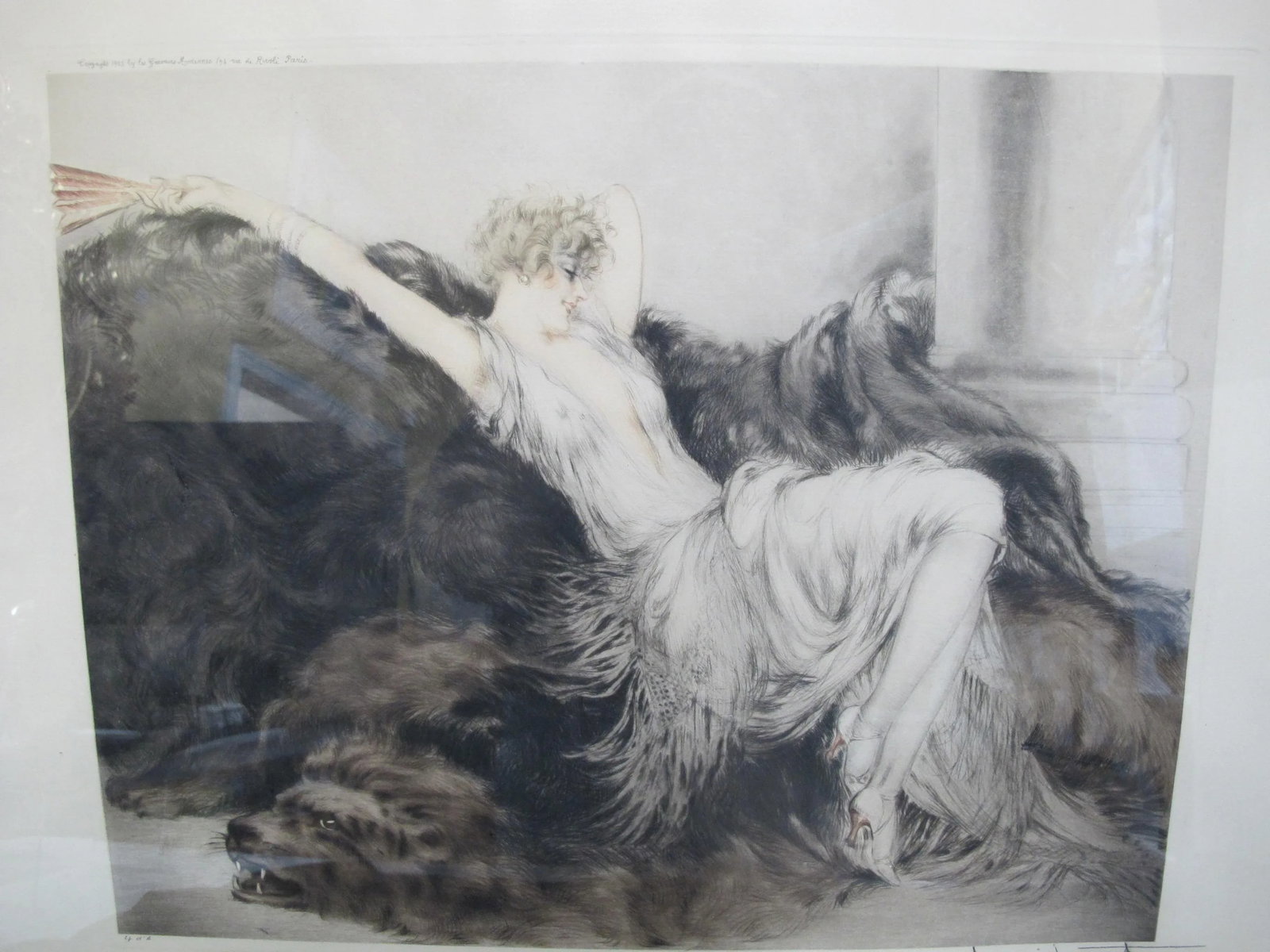 Louis Icart Signed Original Paresse Laziness Art Deco Female Portrait Etching - 6