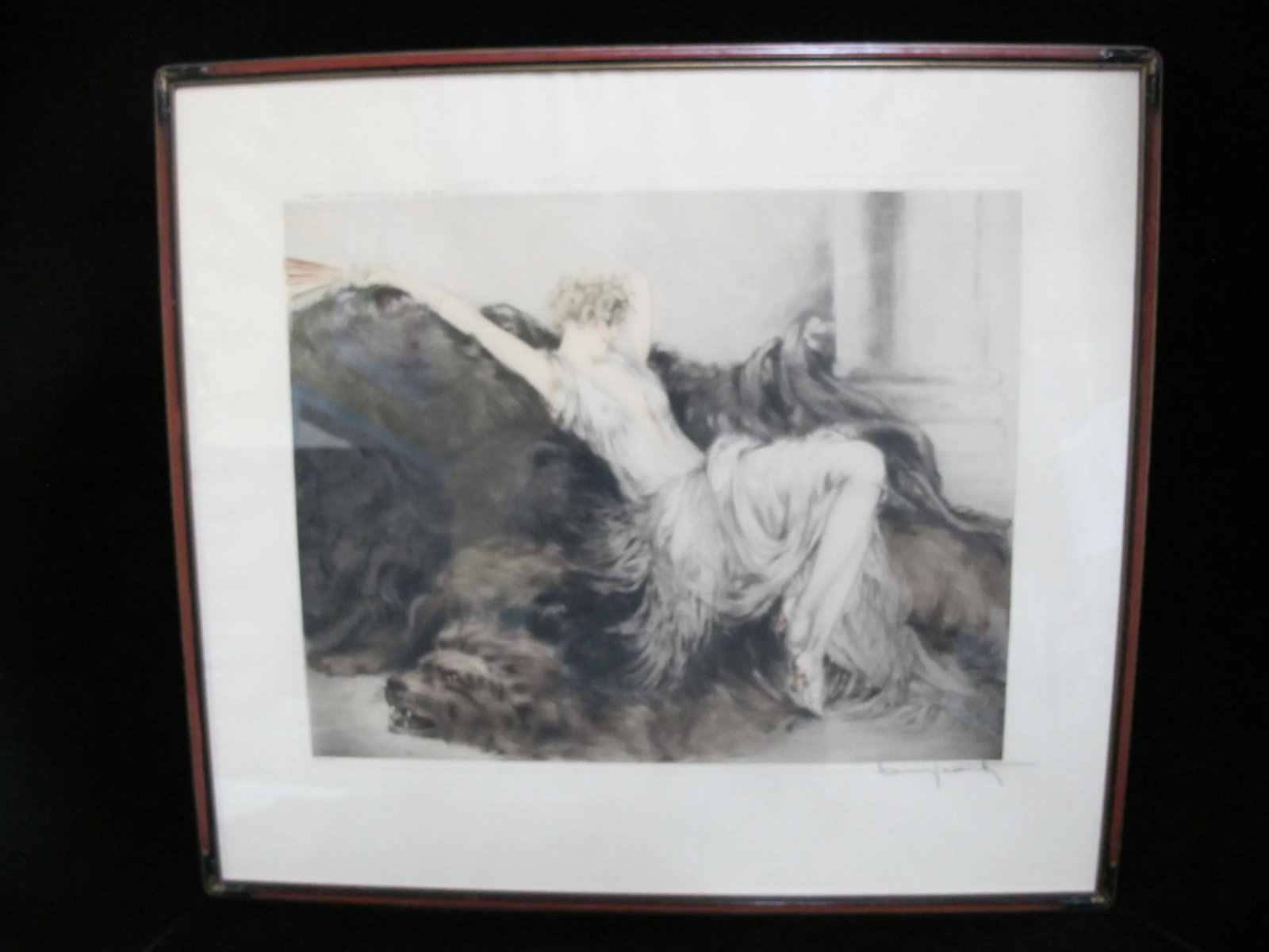 Louis Icart Signed Original Paresse Laziness Art Deco Female Portrait Etching - 8