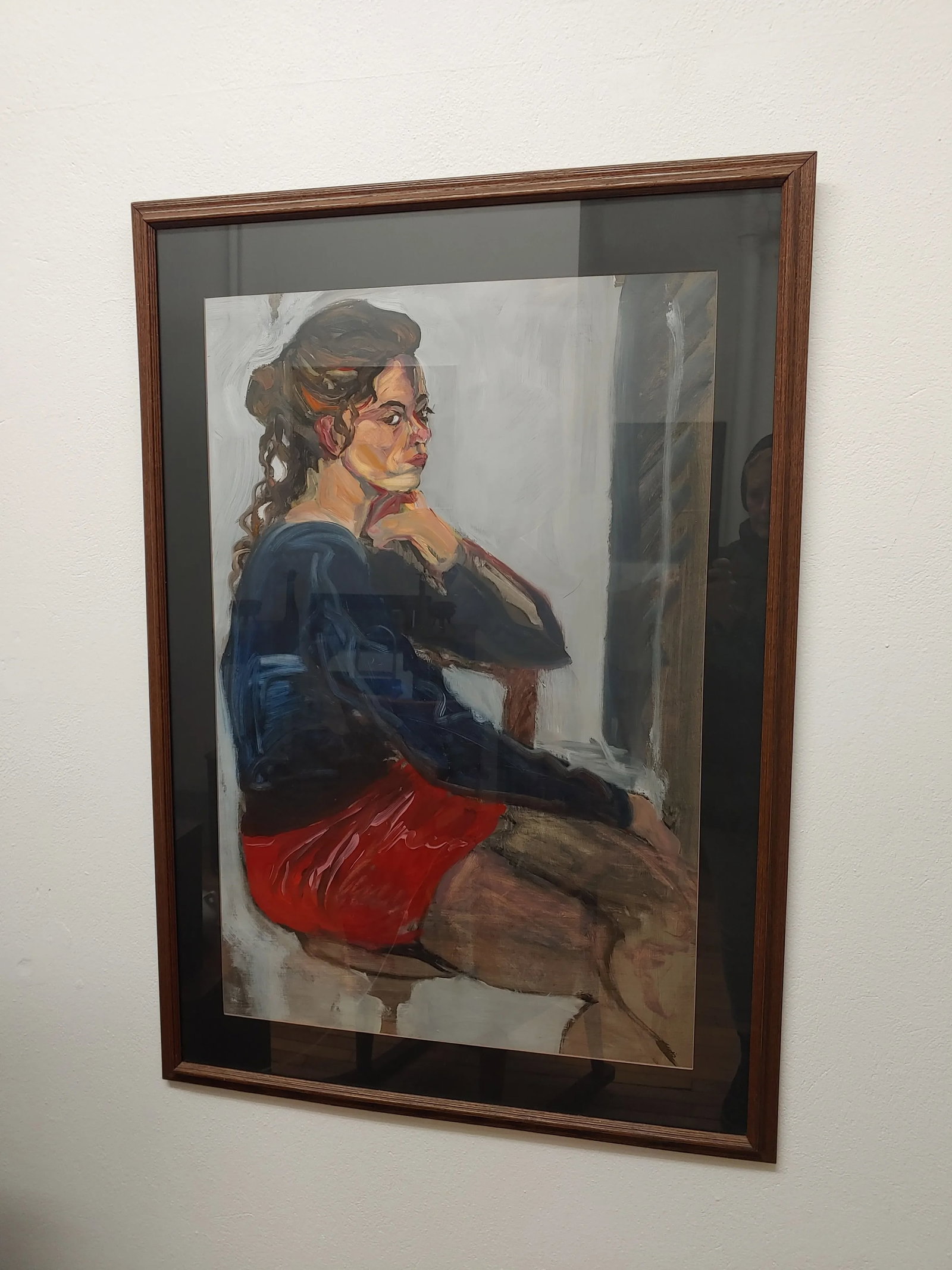 1990s Modern Signed Expressionist Female Portrait Painting, Framed - 8