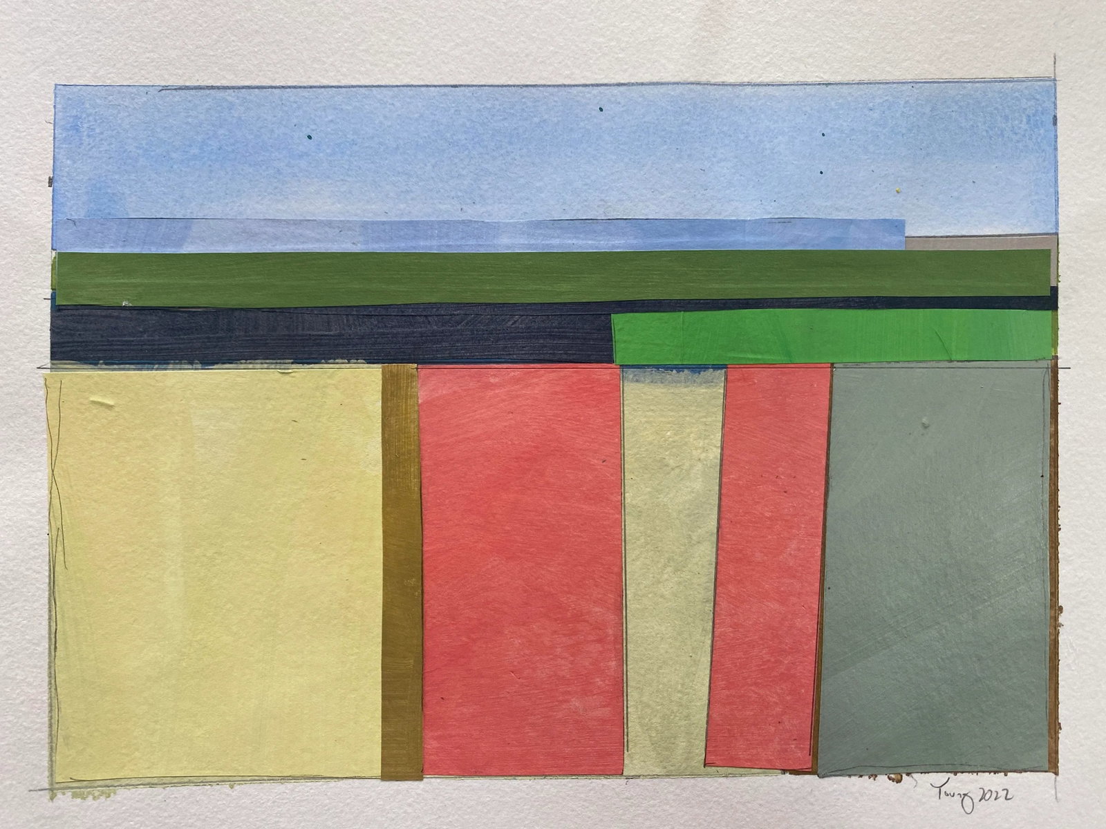 "Lake Series" Contemporary Original Abstract Landscape Acrylic Painting by Bryan Young - 4