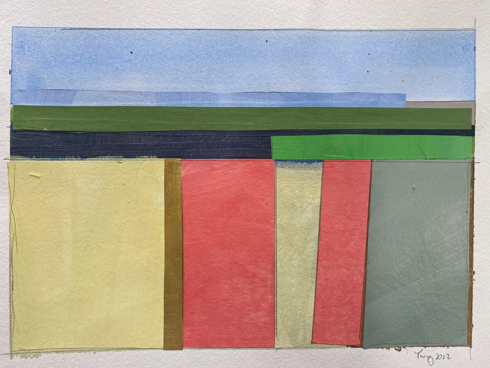 "Lake Series" Contemporary Original Abstract Landscape Acrylic Painting by Bryan Young - 6