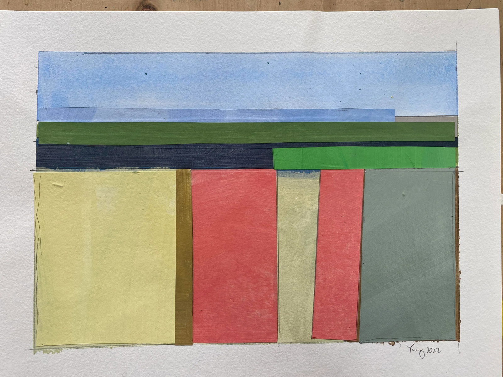 "Lake Series" Contemporary Original Abstract Landscape Acrylic Painting by Bryan Young - 7