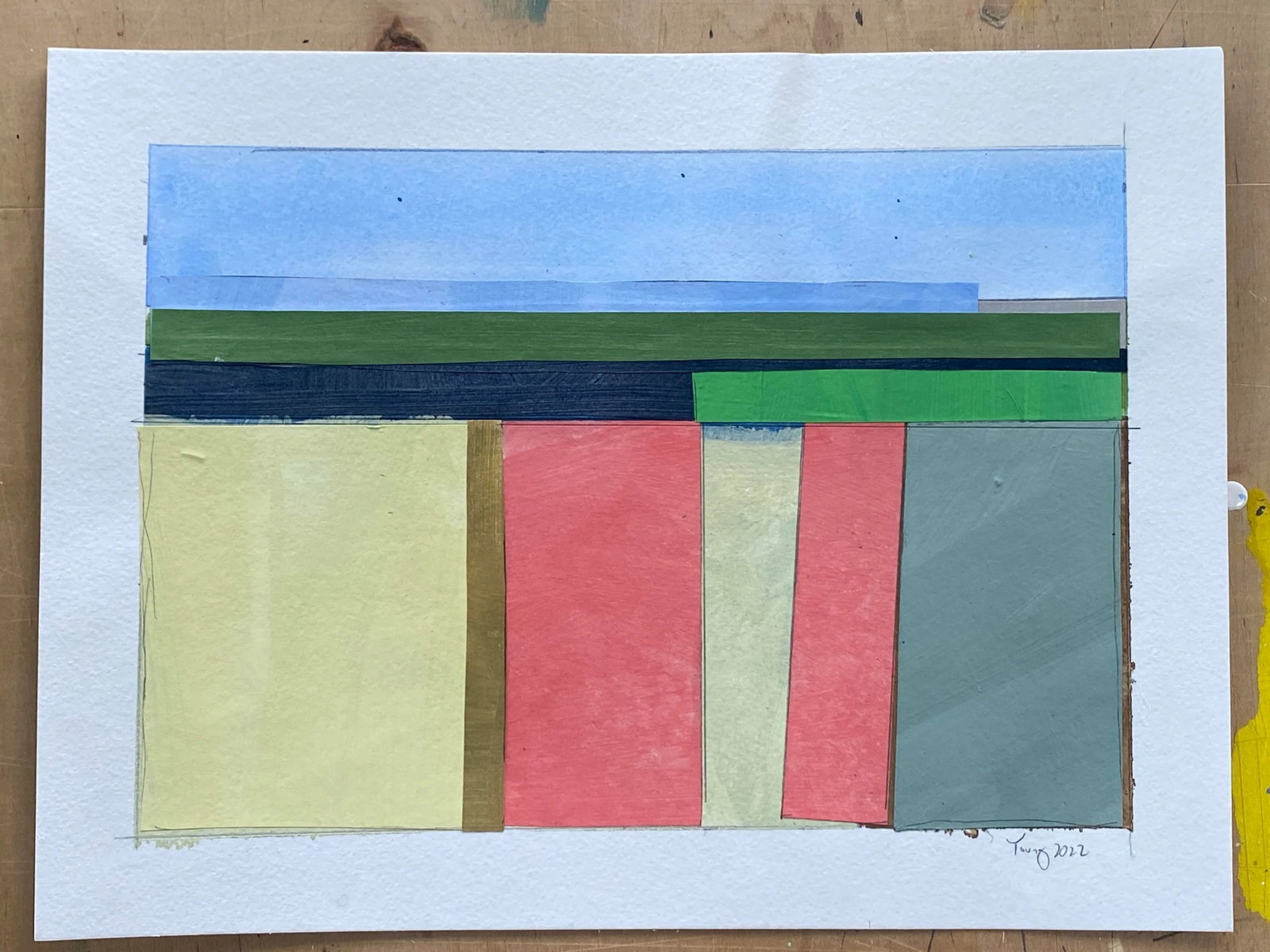"Lake Series" Contemporary Original Abstract Landscape Acrylic Painting by Bryan Young - 8