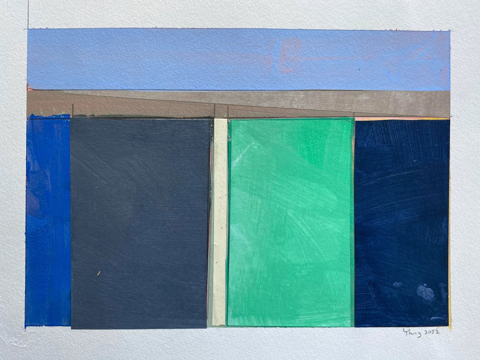 "Lake Series" Contemporary Original Abstract Landscape Acrylic Painting by Bryan Young - 3