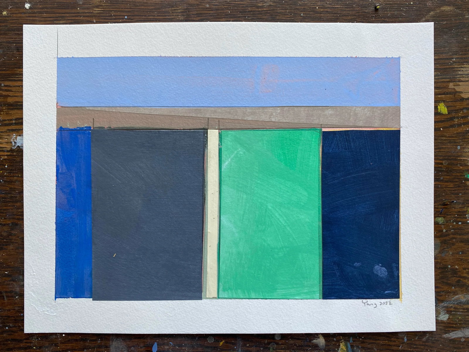 "Lake Series" Contemporary Original Abstract Landscape Acrylic Painting by Bryan Young - 4