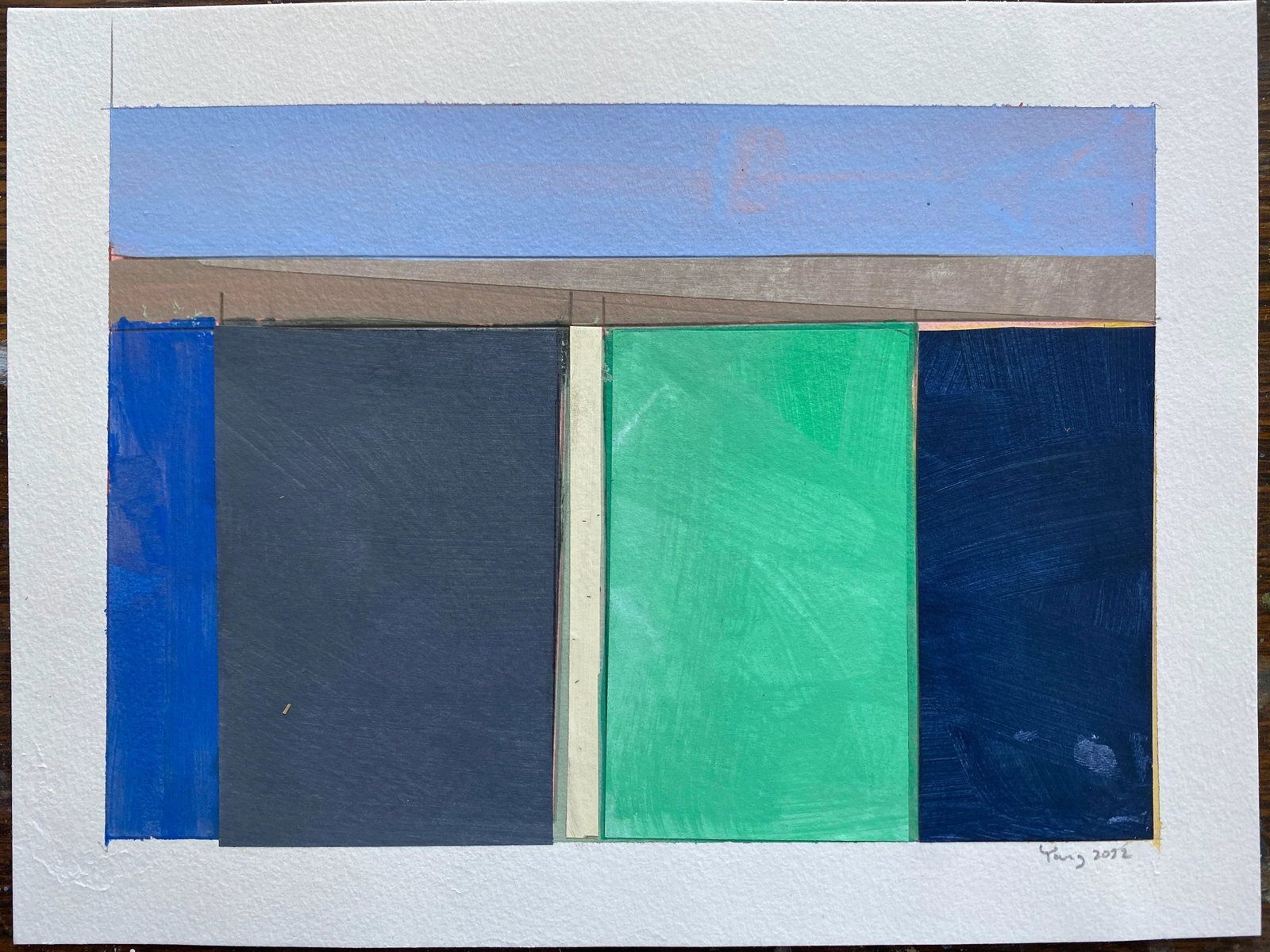 "Lake Series" Contemporary Original Abstract Landscape Acrylic Painting by Bryan Young - 5