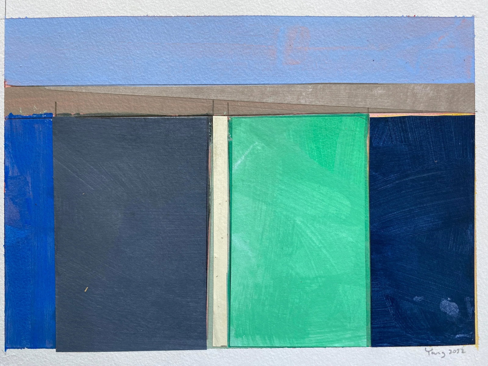 "Lake Series" Contemporary Original Abstract Landscape Acrylic Painting by Bryan Young - 6