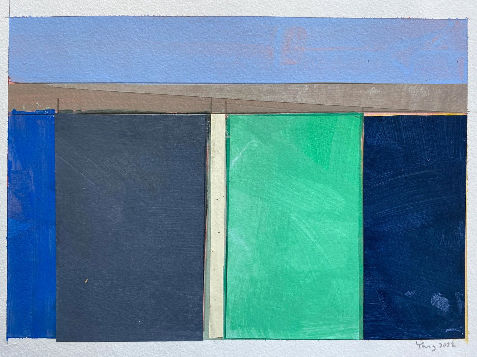 "Lake Series" Contemporary Original Abstract Landscape Acrylic Painting by Bryan Young - 7
