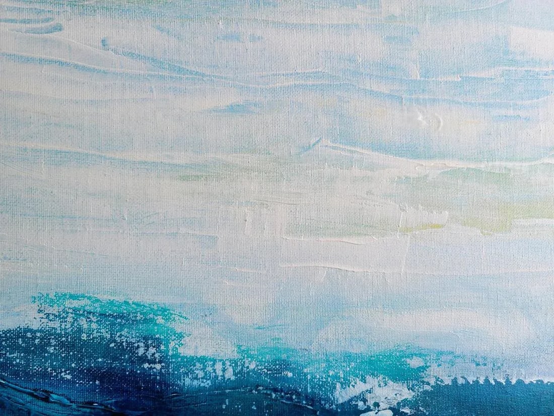 "Coastal Ripples" Contemporary Original Abstract Seascape Acrylic Painting by KR Moehr - 6
