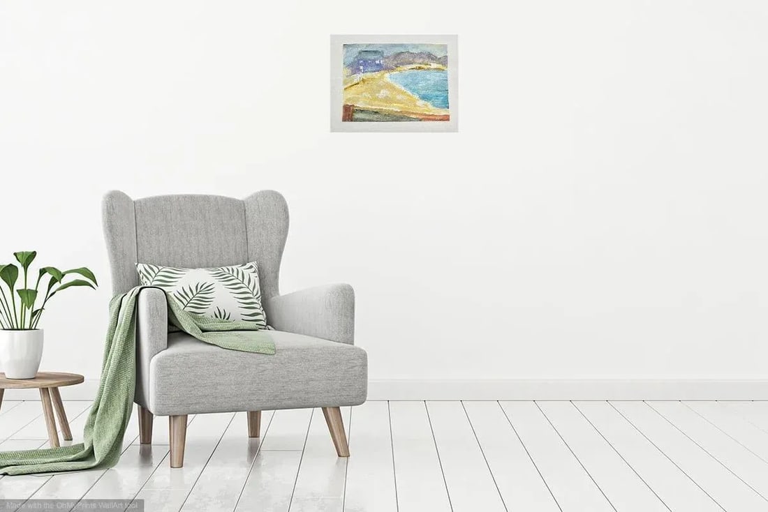 Modern "Summer Beach" Contemporary Painting on Paper - 2