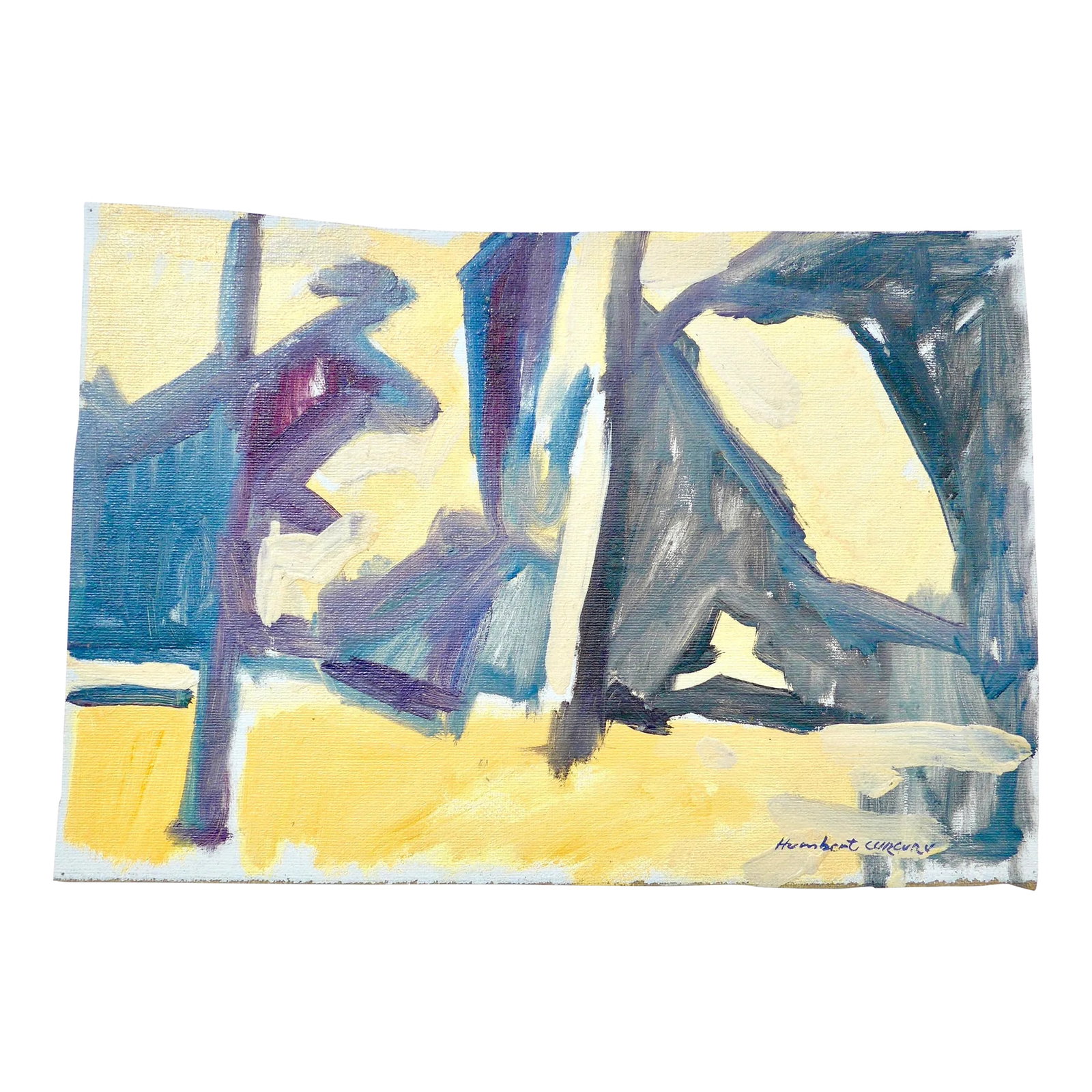 Abstract Landscape: FREE Shipping: - over 29 people have liked this painting, be the one to own it! Original, unique and contemporary oil painting on canvas paper of a lovely abstract scenery in France. The colors are