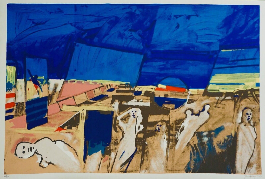 Vintage John Hultberg Actors Signed Serigraph: Artist: John Hultberg Title: Actors Medium: Serigraph Signed: Hand Signed Edition: Edition of 200 Measurements: 38" x 26" Note: This piece is sold UNFRAMED Condition: Imperfections: No Imperfections