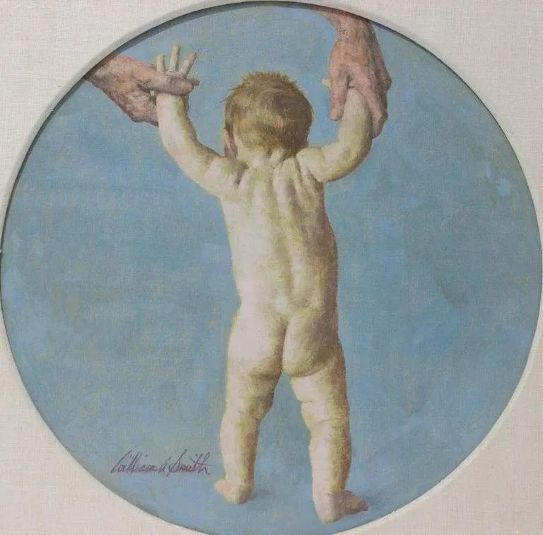 William a Smith Oil Painting of a Baby - 2