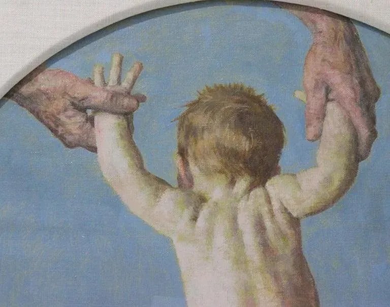 William a Smith Oil Painting of a Baby - 4