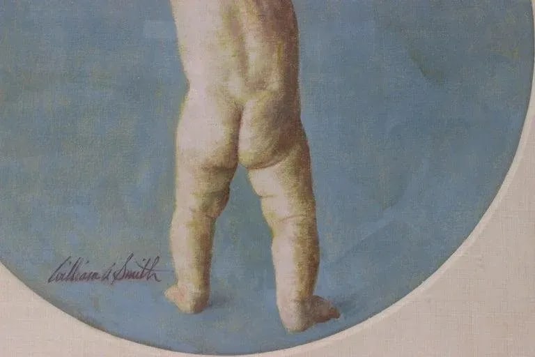William a Smith Oil Painting of a Baby - 6