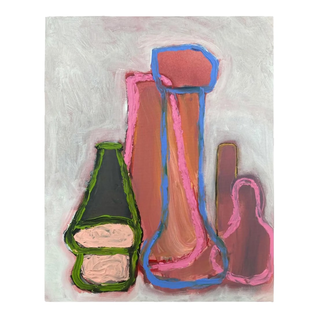 "Family Portrait" Contemporary Abstract Painting by Guy Lyman: In my paintings, I use a variety of media - nearly always oil and acrylic, but often wax, watercolor pencil, tar and other materials. This series of paintings is primarily about the surface and materi
