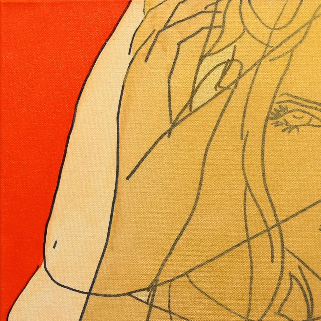 "Untitled (Fire III)" Contemporary Original Minimalist Figurative Painting by Hilary Bond - 2