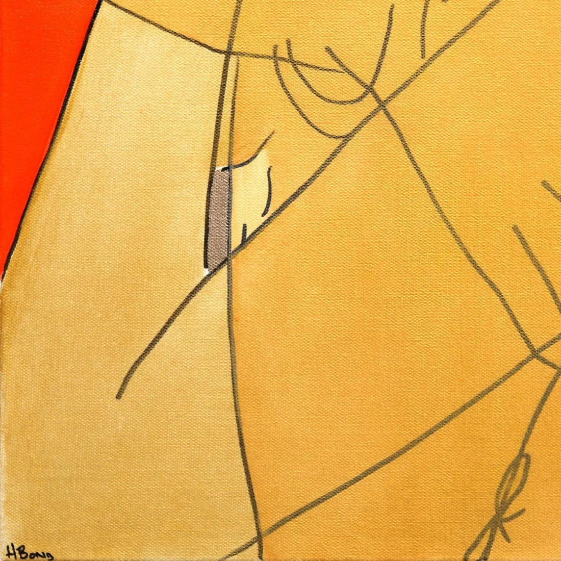 "Untitled (Fire III)" Contemporary Original Minimalist Figurative Painting by Hilary Bond - 4