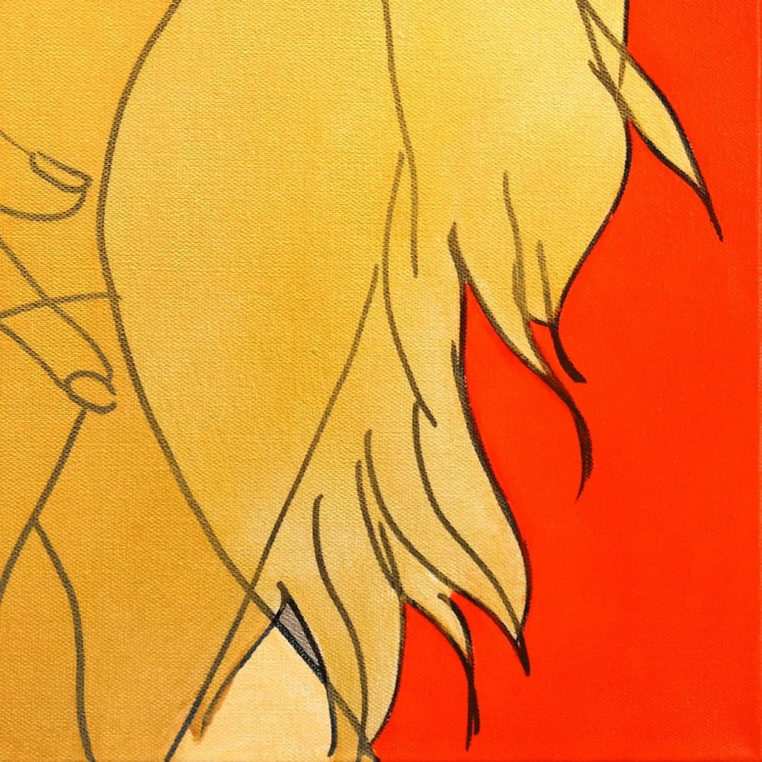 "Untitled (Fire III)" Contemporary Original Minimalist Figurative Painting by Hilary Bond - 5