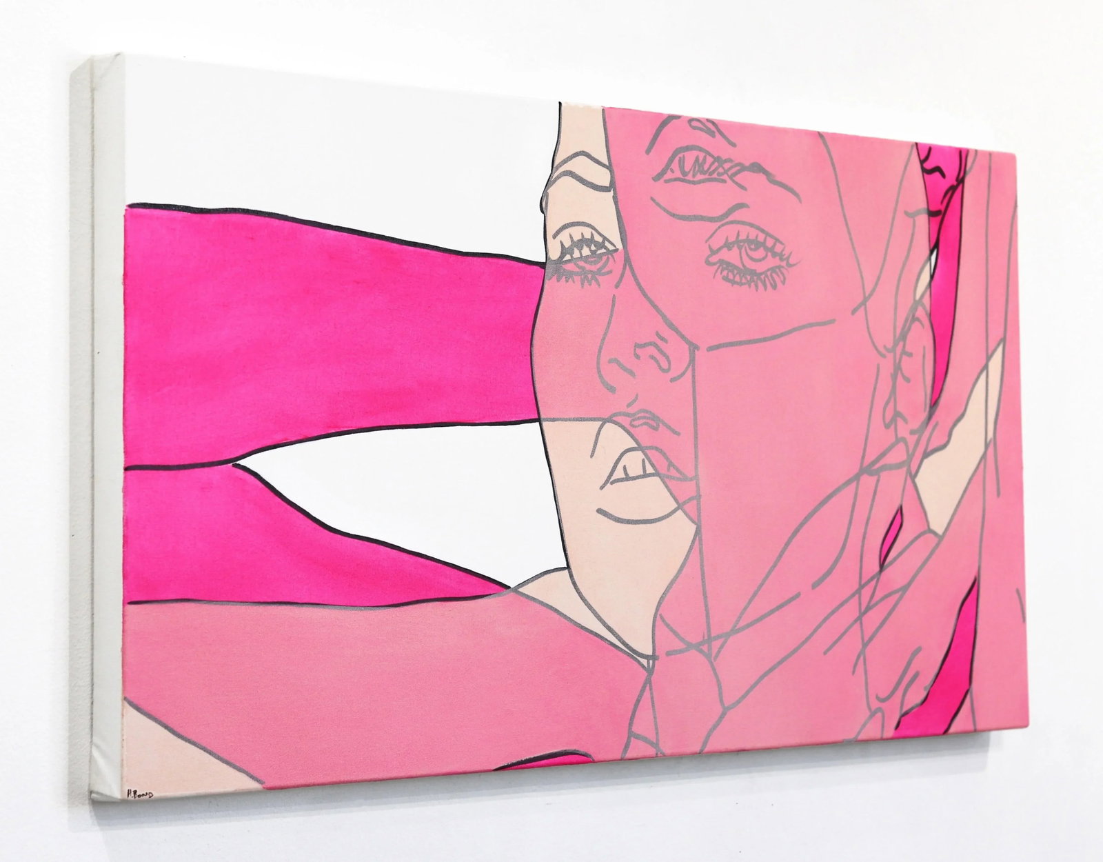 "Untitled (Pinks XV)" Contemporary Original Minimalist Figurative Painting by Hilary Bond - 7