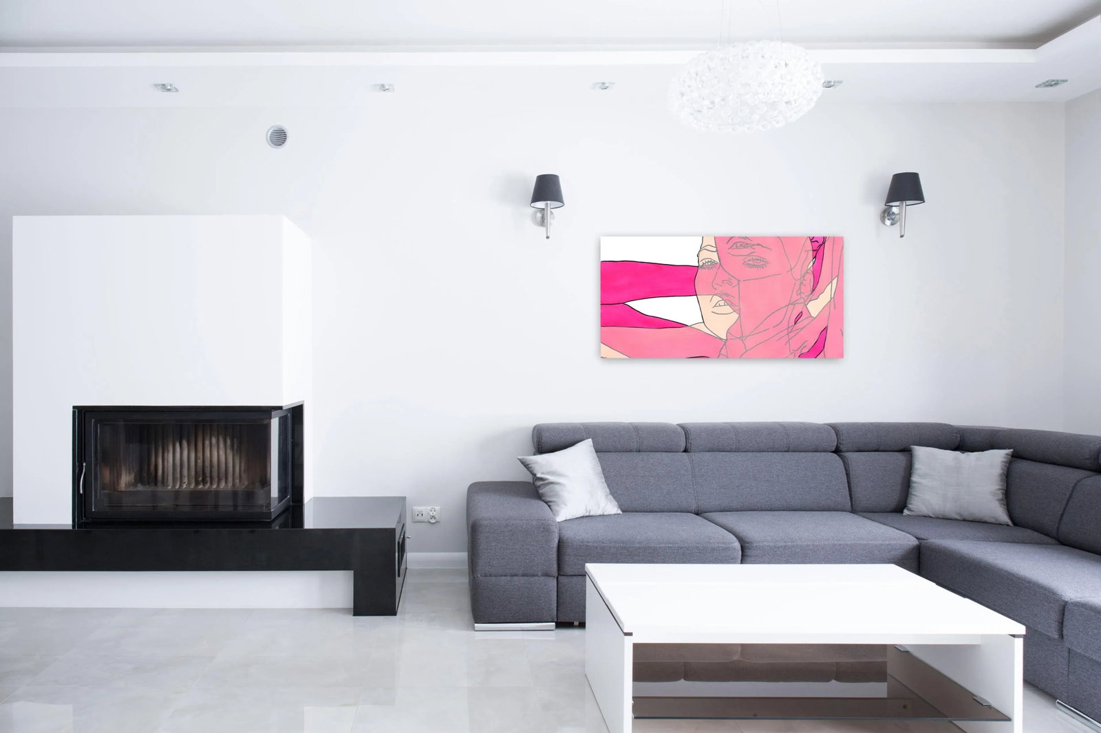 "Untitled (Pinks XV)" Contemporary Original Minimalist Figurative Painting by Hilary Bond - 8