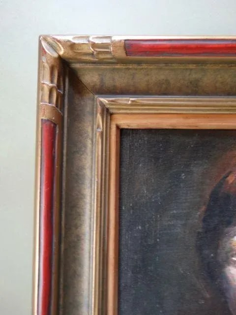 Early 20th Century Portrait Oil Painting of a Young with Short Hair, Framed - 3
